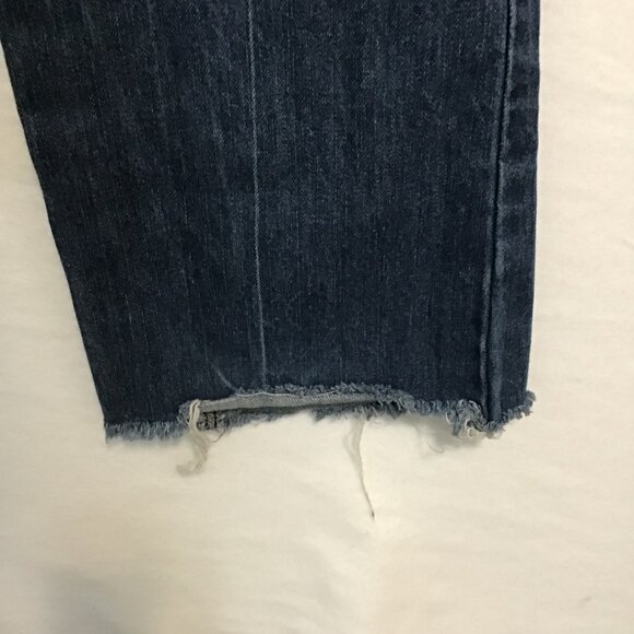 7 For All Mankind Flynt Jeans with Rhinestone Pockets and Raw Hem Size 30 - Picture 8 of 13